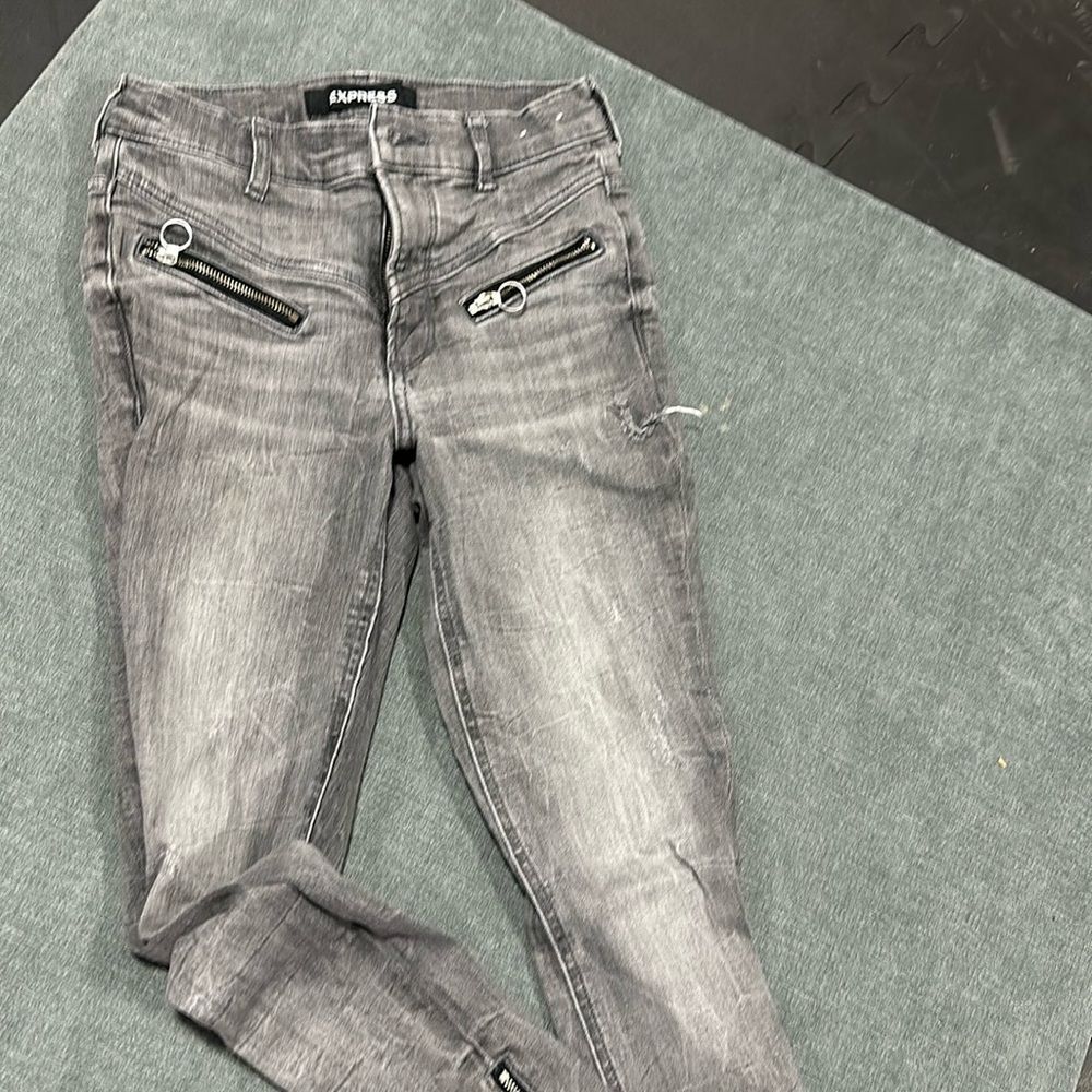 Express distressed skinny jeans